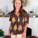 Polly Chocolate Fleur Top THML