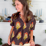 Polly Chocolate Fleur Top THML