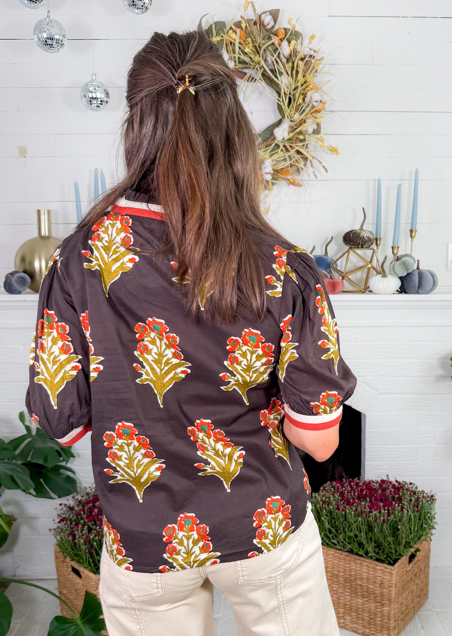 Polly Chocolate Fleur Top THML