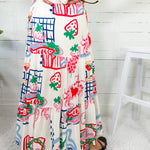 Polly Coastal Sketch Maxi Skirt Skies Are Blue