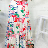 Polly Coastal Sketch Maxi Skirt Skies Are Blue