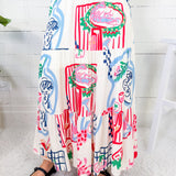 Polly Coastal Sketch Maxi Skirt Skies Are Blue