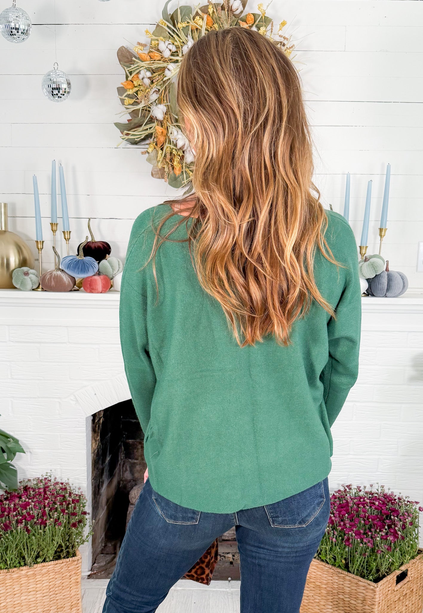 Polly Fall Green Cozy Sweater PINCH