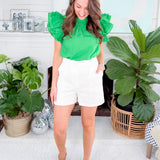 Polly White Pintuck Shorts