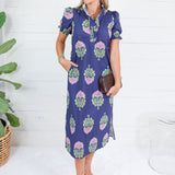 Polly Navy Floral Maxi Dress TCEC