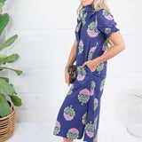 Polly Navy Floral Maxi Dress TCEC