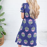 Polly Navy Floral Maxi Dress TCEC