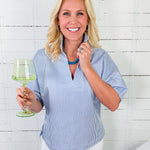 Poppy Grapemist Stripe Top Emily Mccarthy