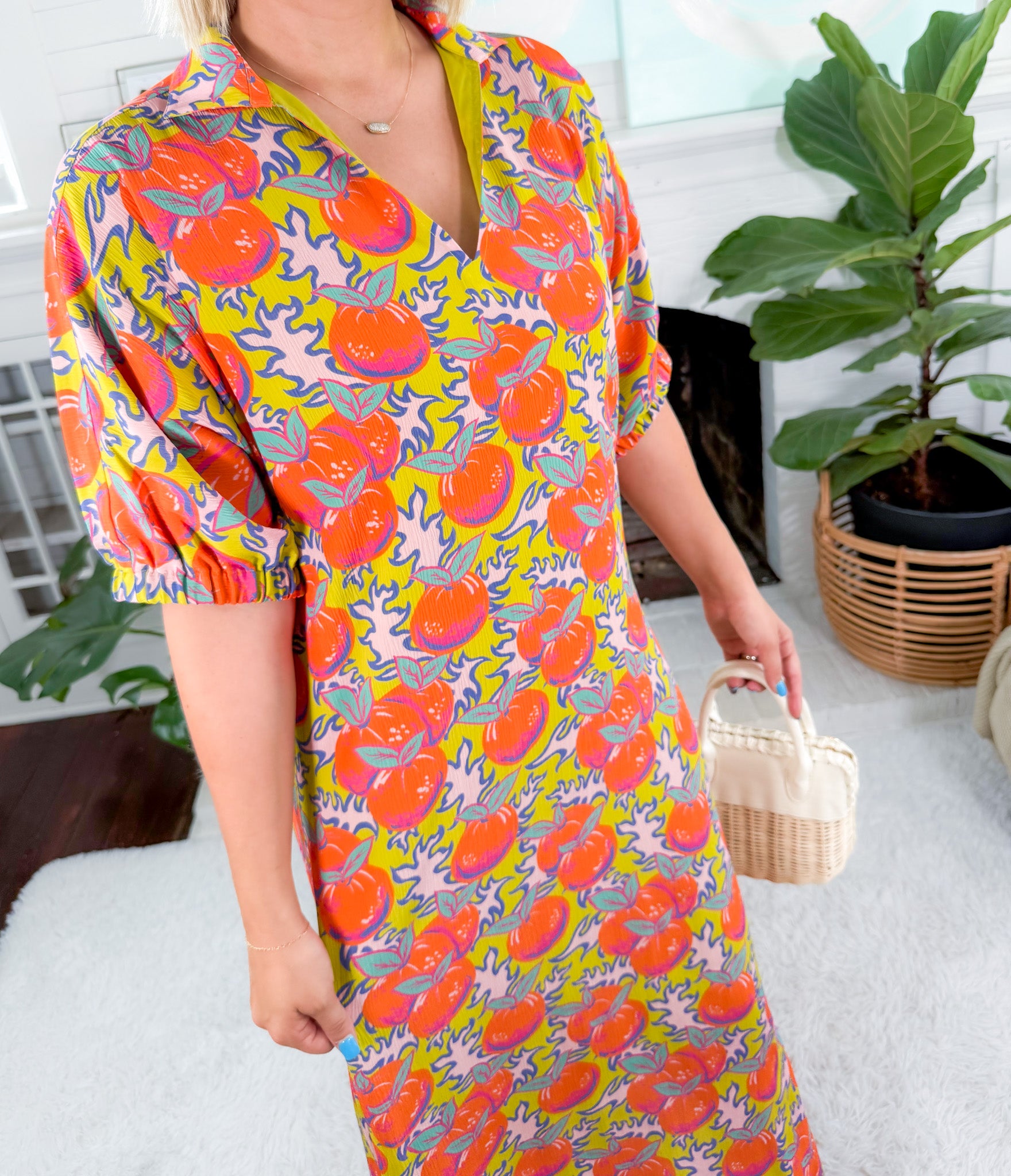Poppy Silk Citrus Grove Maxi Dress Emily Mccarthy