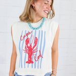 Poppy & Pine Ivory Cape Cod Lobster Sleeveless Tee Poppy & Pine