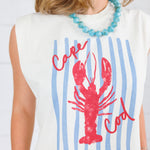 Poppy & Pine Ivory Cape Cod Lobster Sleeveless Tee Poppy & Pine