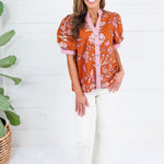 Porter Rust + Pink Trimmed Top Entro