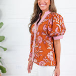 Porter Rust + Pink Trimmed Top Entro
