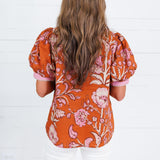 Porter Rust + Pink Trimmed Top Entro