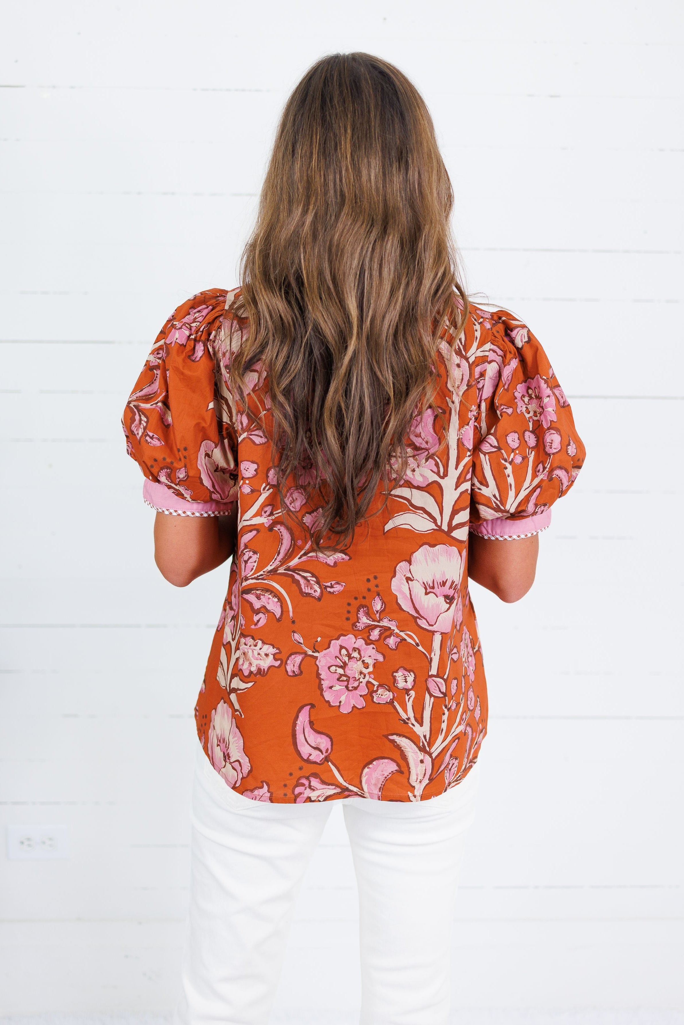 Porter Rust + Pink Trimmed Top Entro