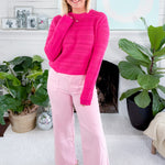 Portia Fuschia Crop Sweater KUT