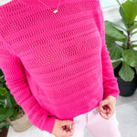 Portia Fuschia Crop Sweater KUT