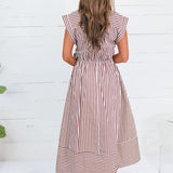 Potter Chocolate + White Striped Maxi Dress Entro