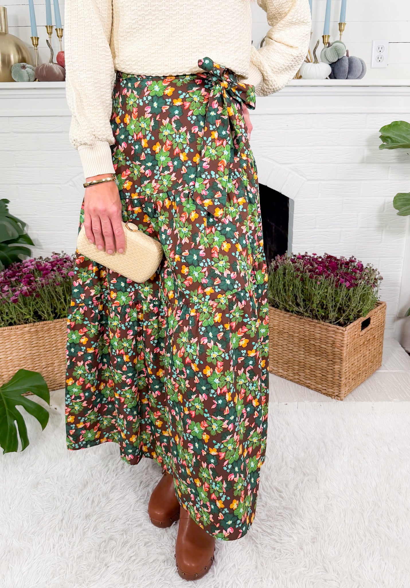 Priscillia Forest Floral Maxi Skirt Karlie