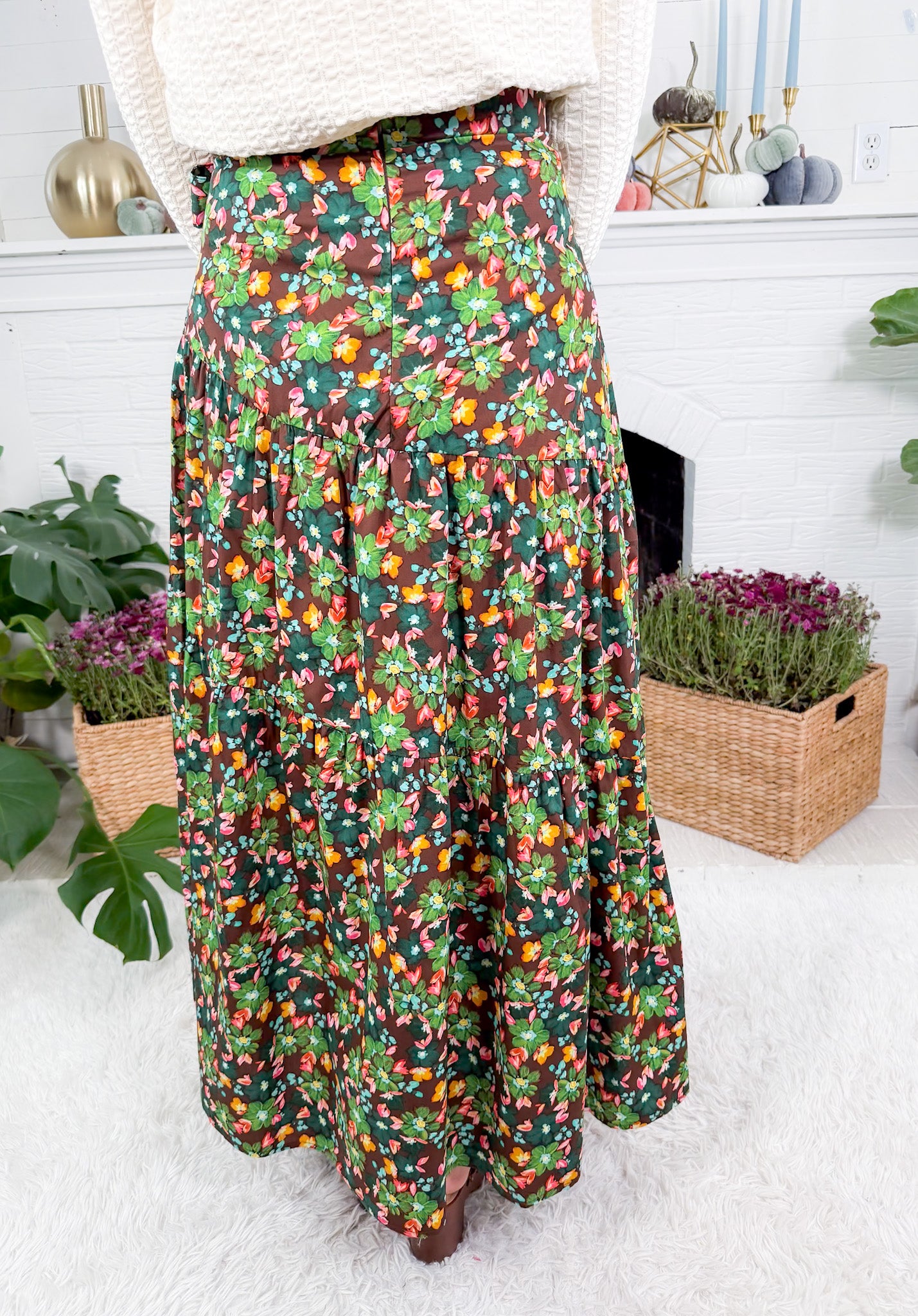 Priscillia Forest Floral Maxi Skirt Karlie