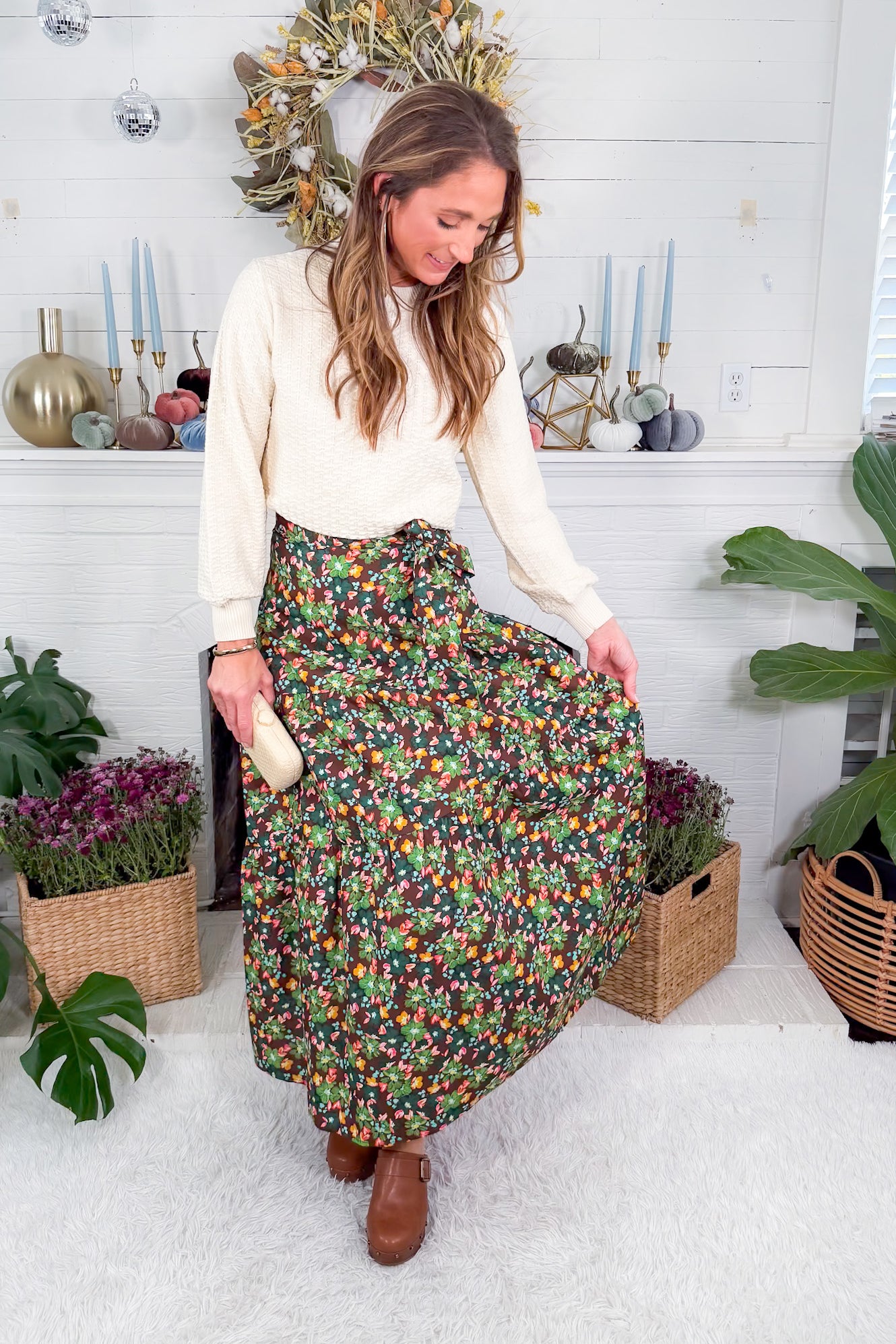 Priscillia Forest Floral Maxi Skirt Karlie