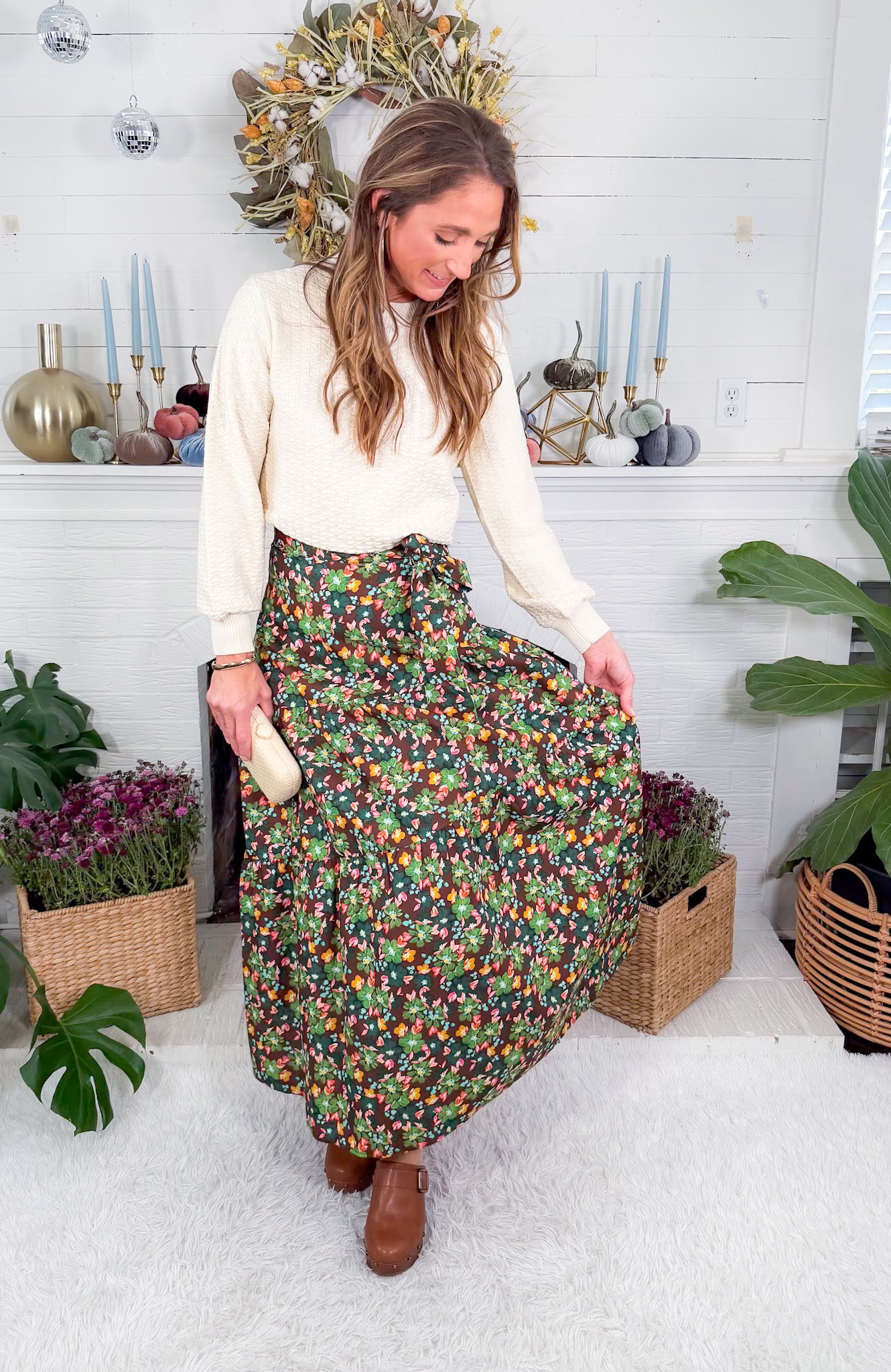 Priscillia Forest Floral Maxi Skirt Karlie