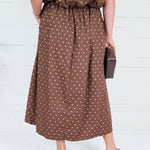 Pruett Brown Polka Dot A-Line Skirt Glam