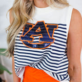 Queen of Sparkles Auburn Striped Sweater Tank
