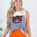 Queen of Sparkles Auburn Striped Sweater Tank