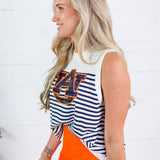 Queen of Sparkles Auburn Striped Sweater Tank