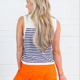 Queen of Sparkles Auburn Striped Sweater Tank