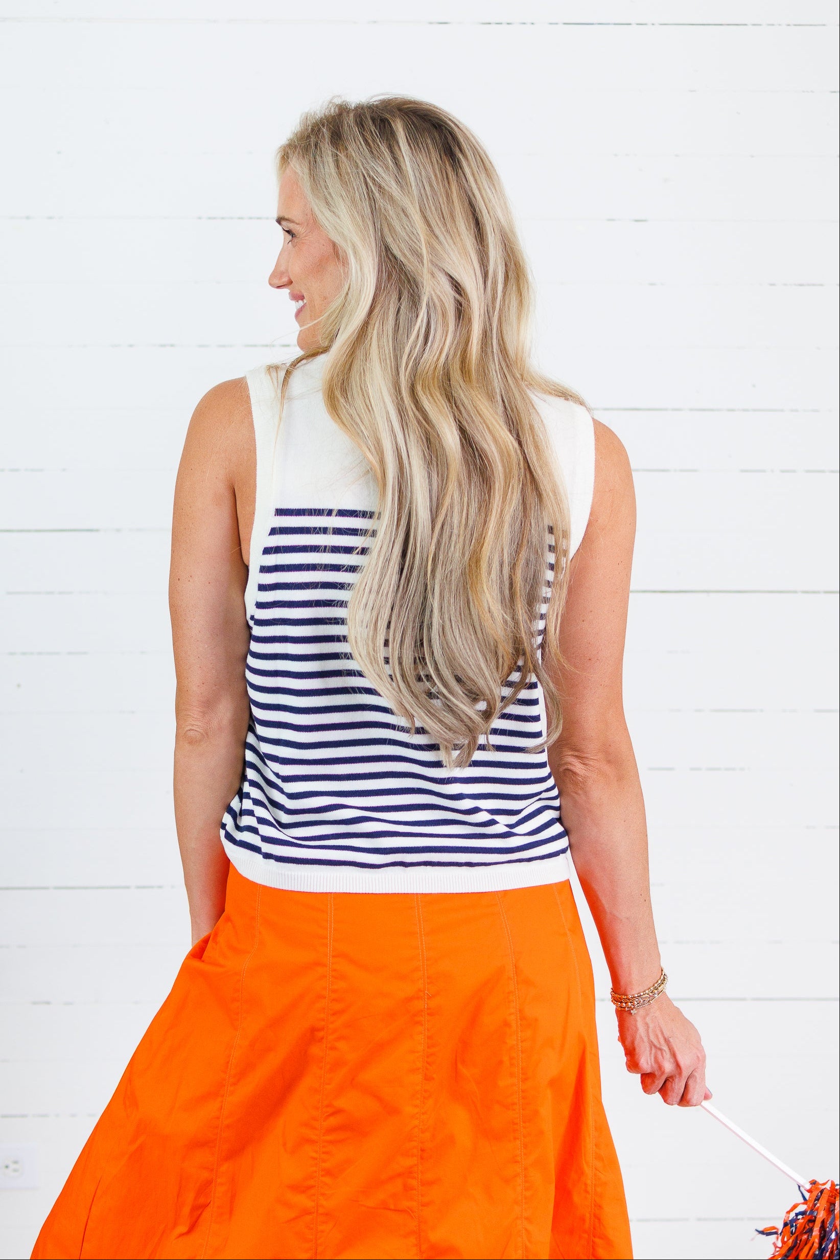 Queen of Sparkles Auburn Striped Sweater Tank