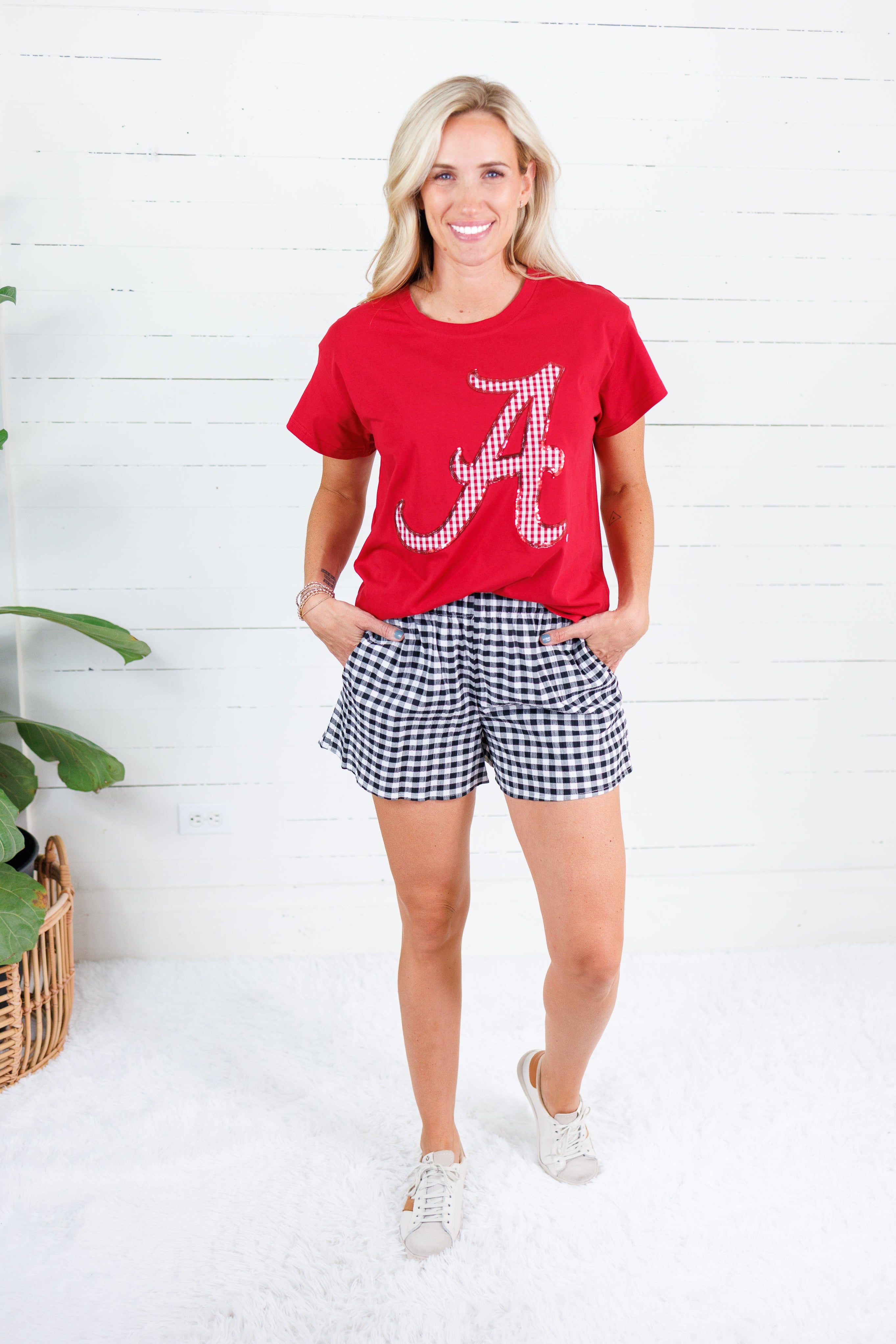Queen of Sparkles Bama Gingham A Tee