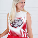 Queen of Sparkles Bama Striped Sweater Tank