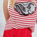 Queen of Sparkles Bama Striped Sweater Tank