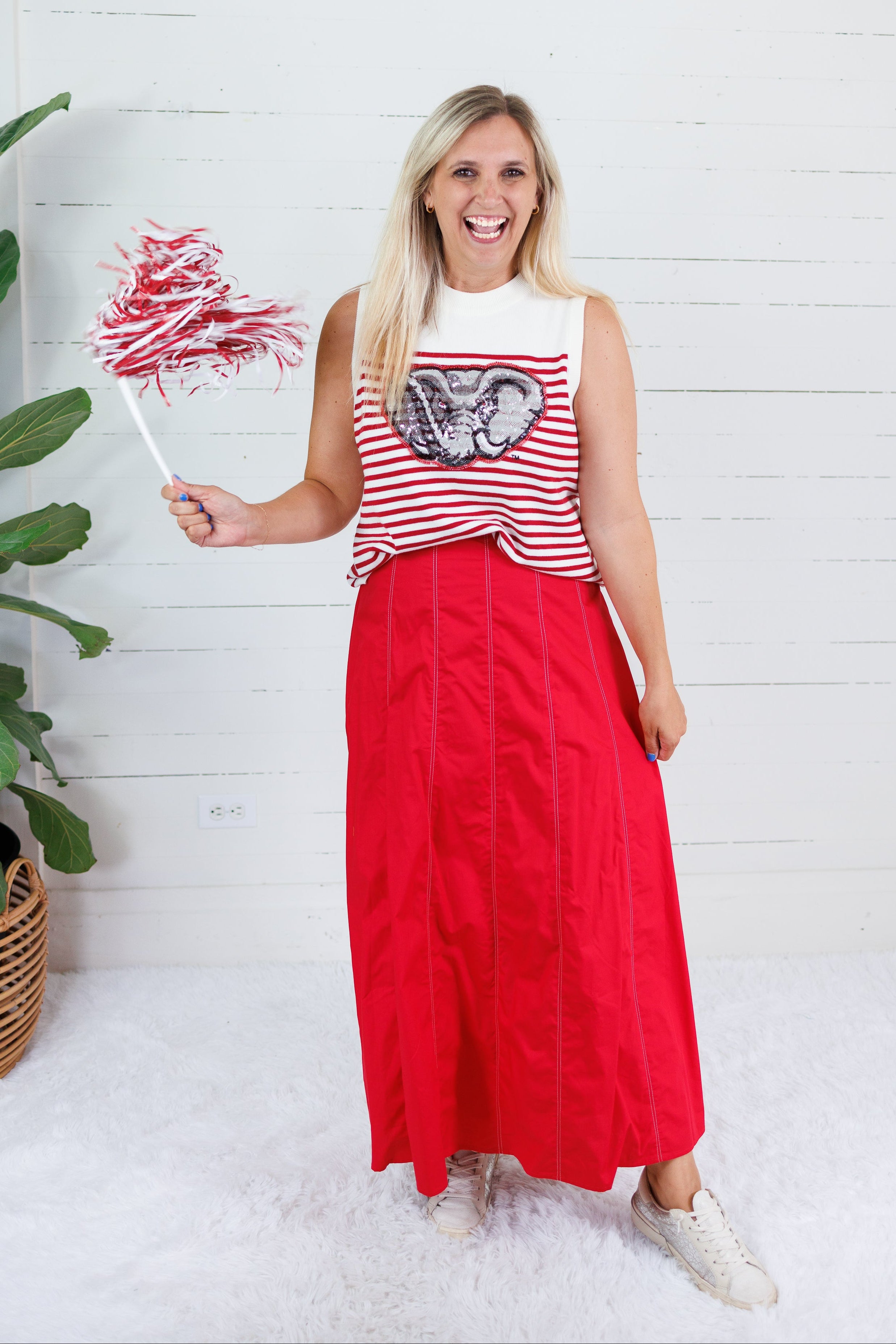 Queen of Sparkles Bama Striped Sweater Tank