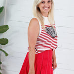 Queen of Sparkles Bama Striped Sweater Tank