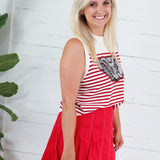 Queen of Sparkles Bama Striped Sweater Tank