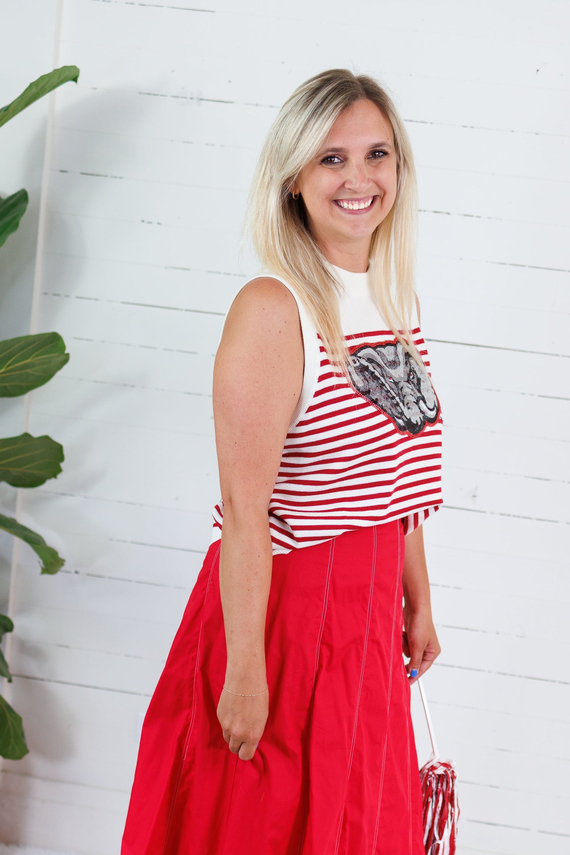 Queen of Sparkles Bama Striped Sweater Tank
