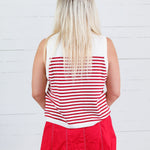 Queen of Sparkles Bama Striped Sweater Tank