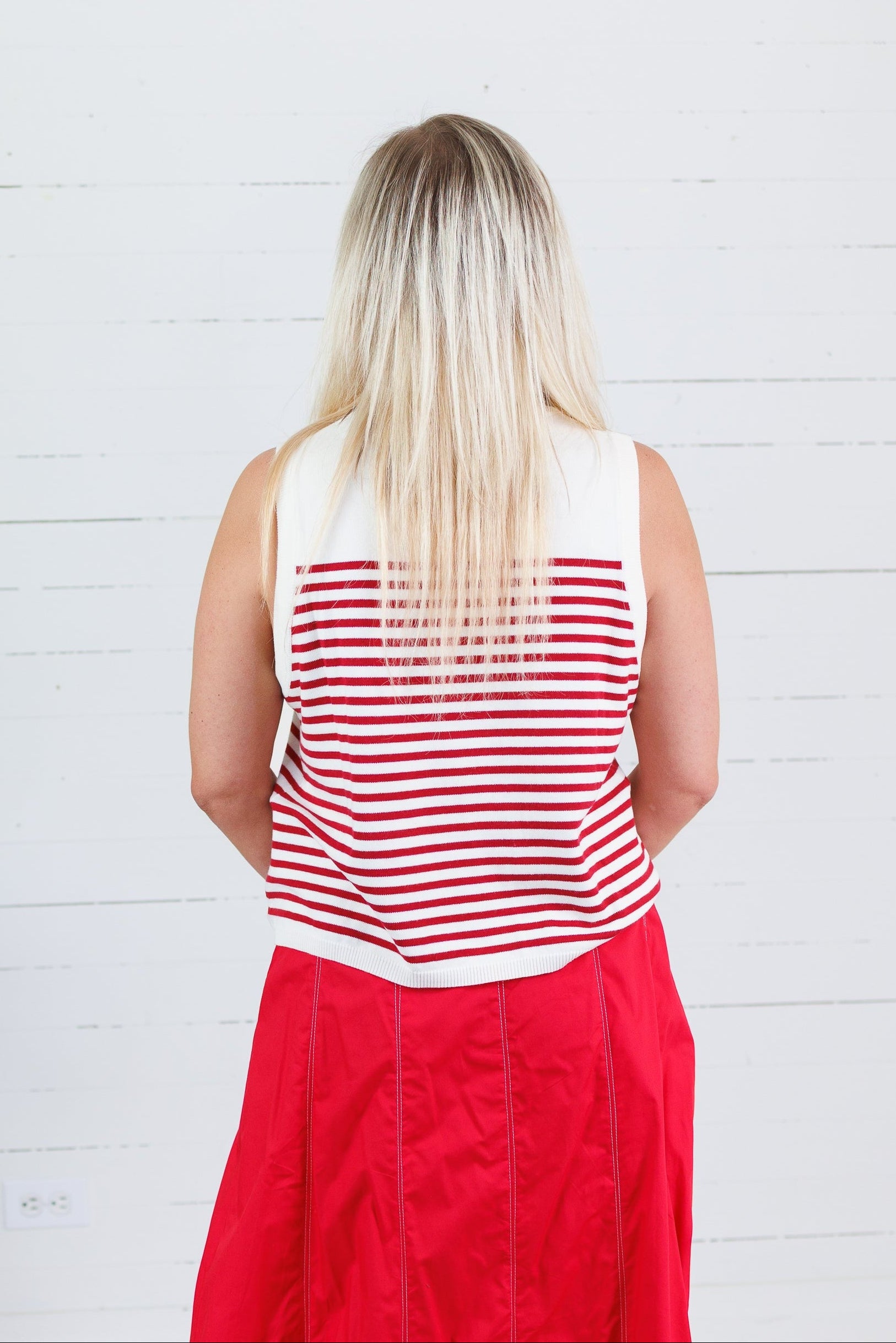 Queen of Sparkles Bama Striped Sweater Tank