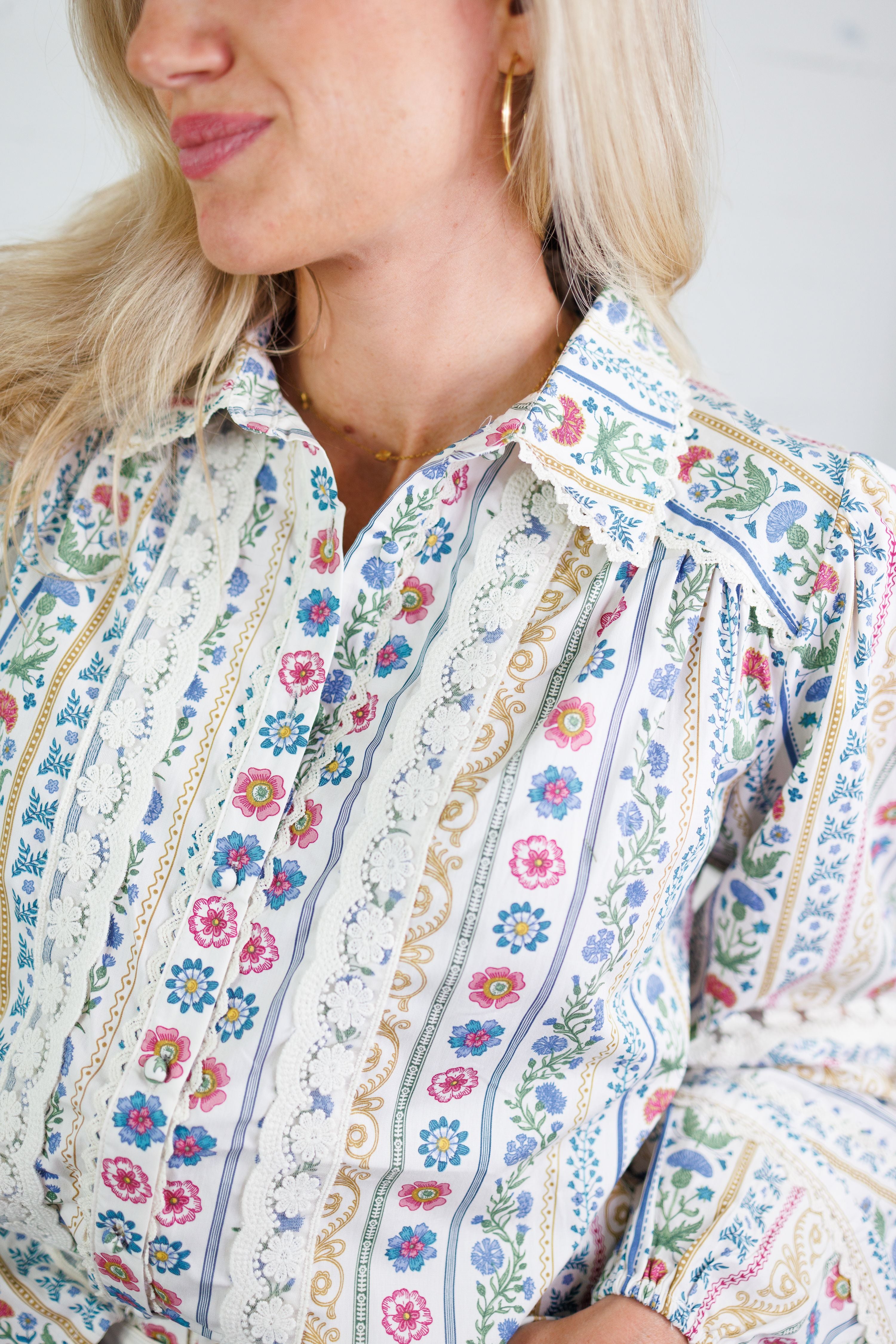Queenie French Cottage Floral Top Karlie