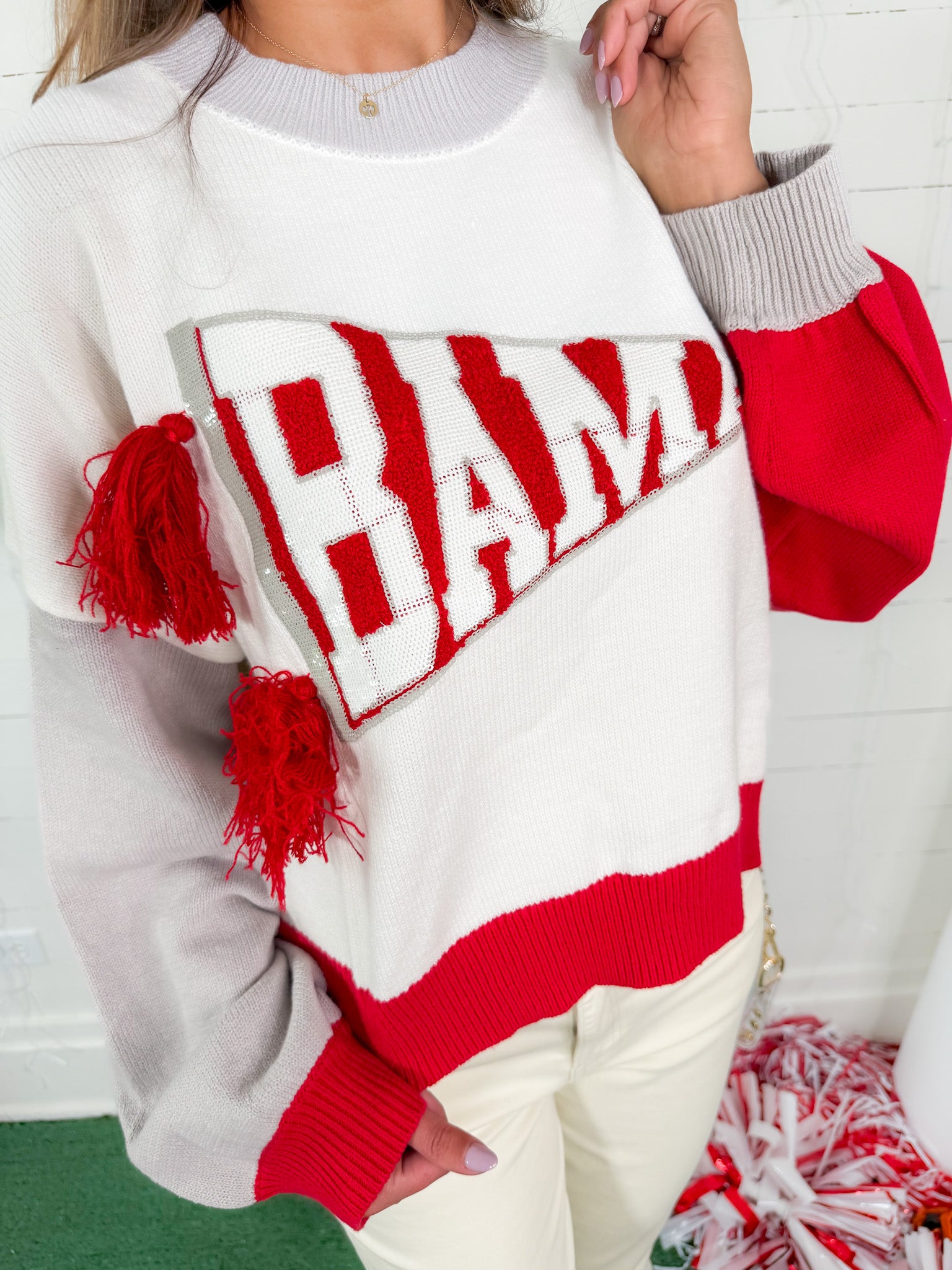 Queen of Sparkles Alabama Pennant Sweater
