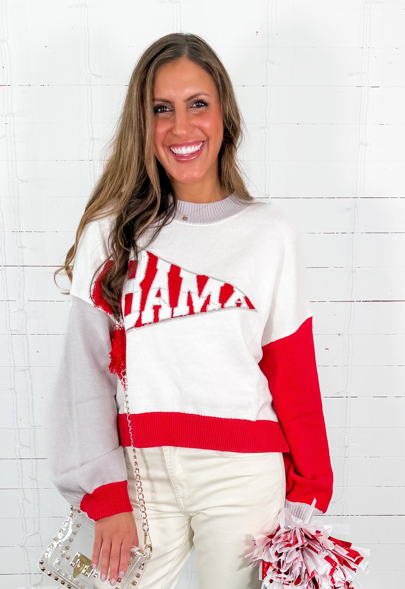 Queen of Sparkles Alabama Pennant Sweater