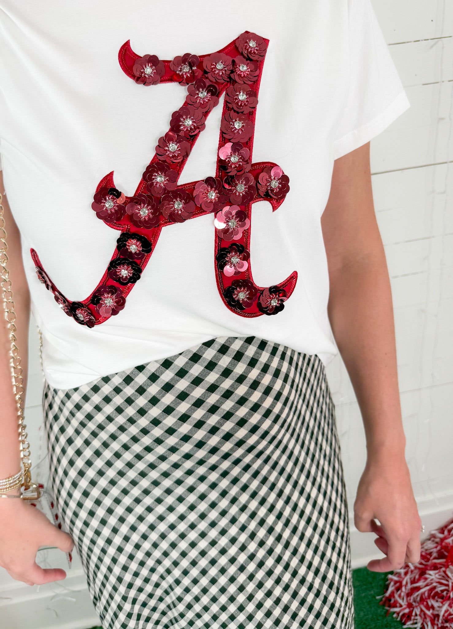 Queen of Sparkles Alabama Sequin Flower Tee