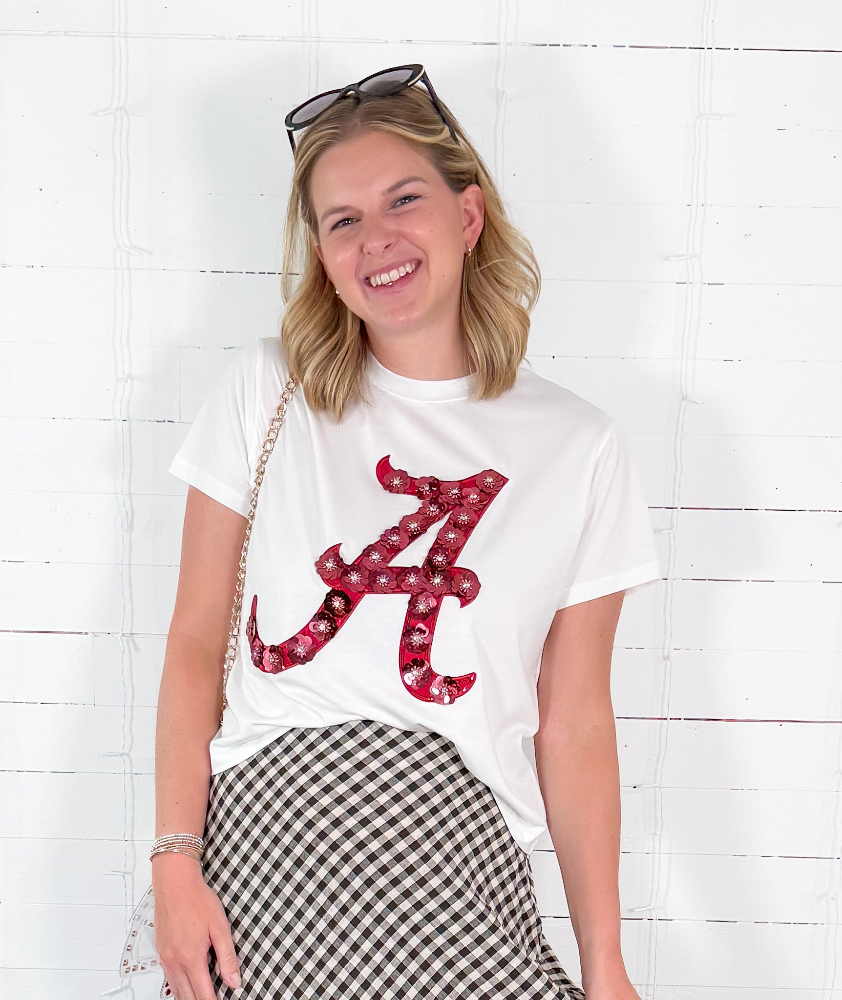 Queen of Sparkles Alabama Sequin Flower Tee