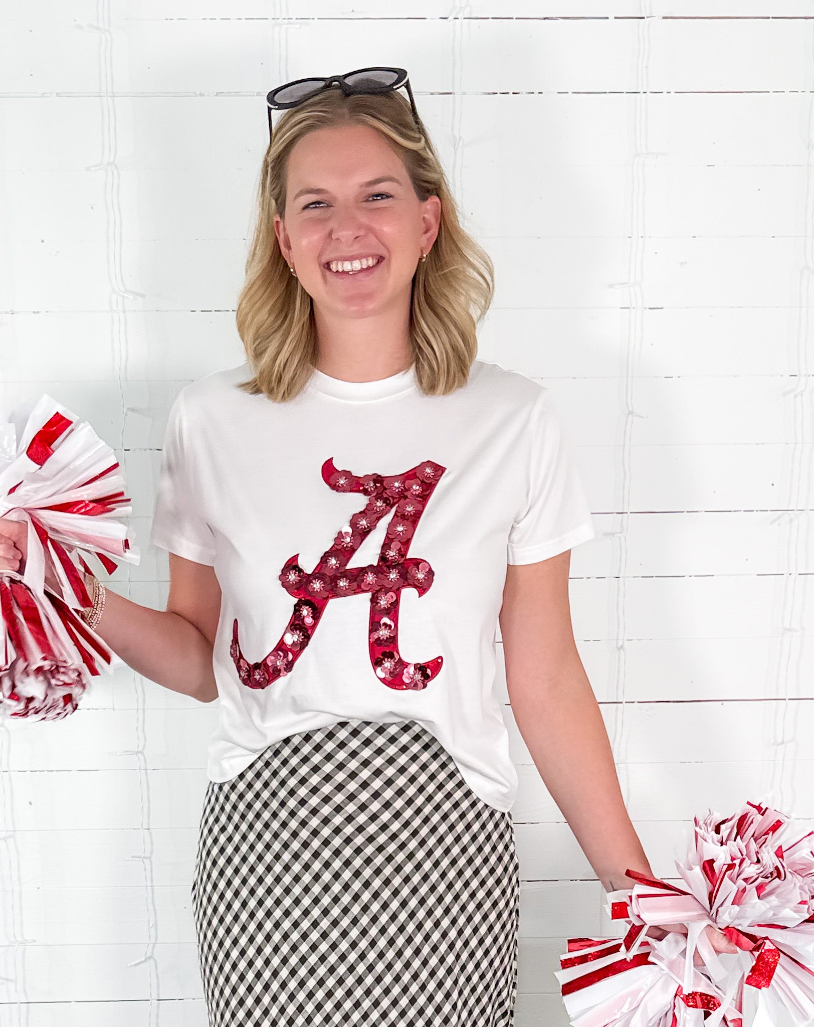 Queen of Sparkles Alabama Sequin Flower Tee