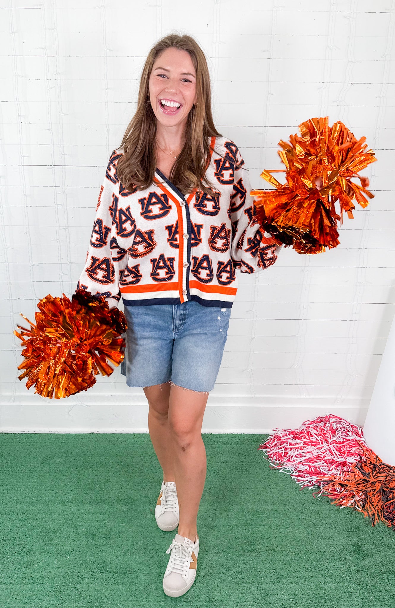 Queen of Sparkles Auburn AU Rhinestone Cardigan