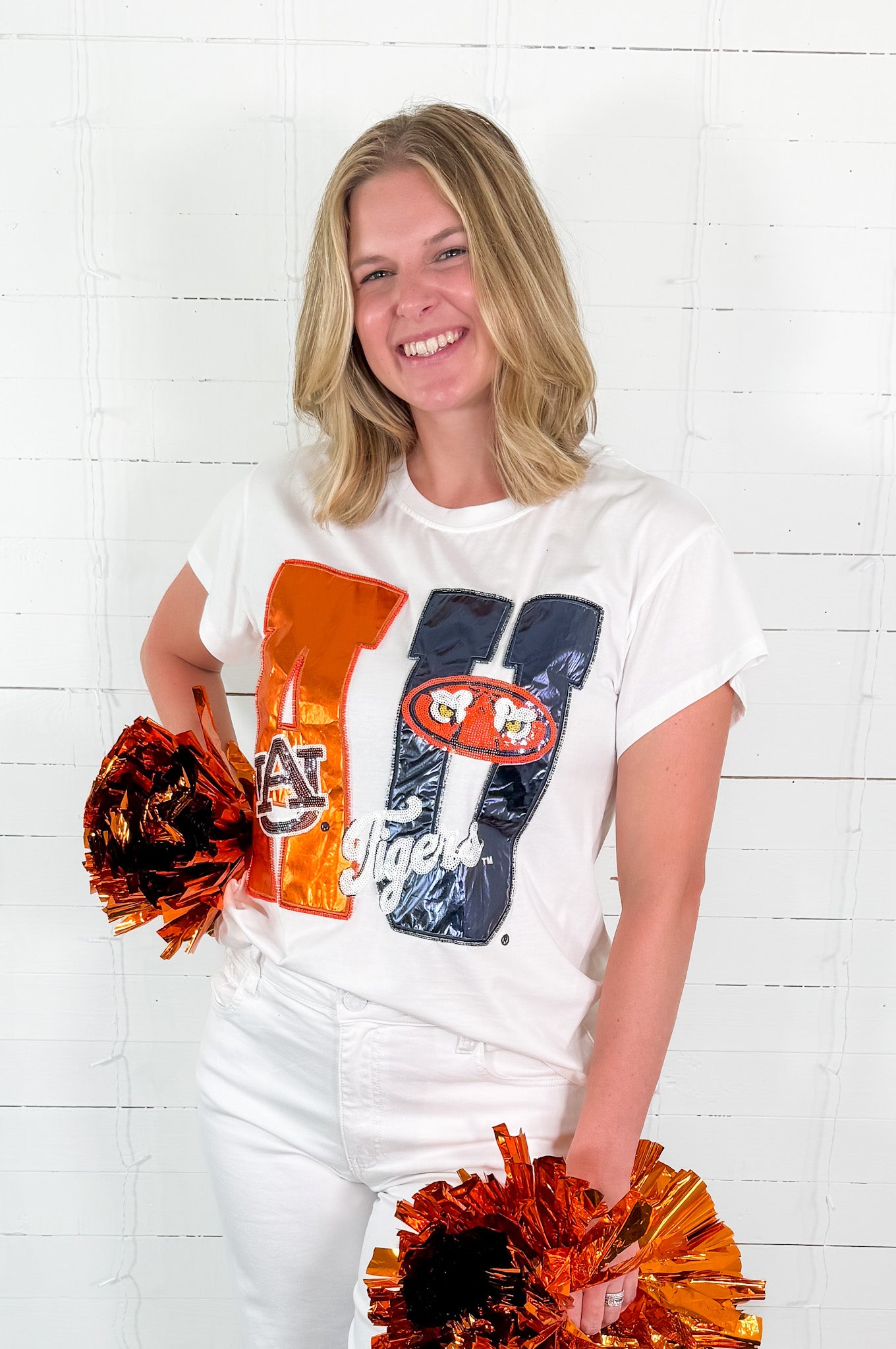 Queen of Sparkles Auburn Metallic Word + Icons Tee