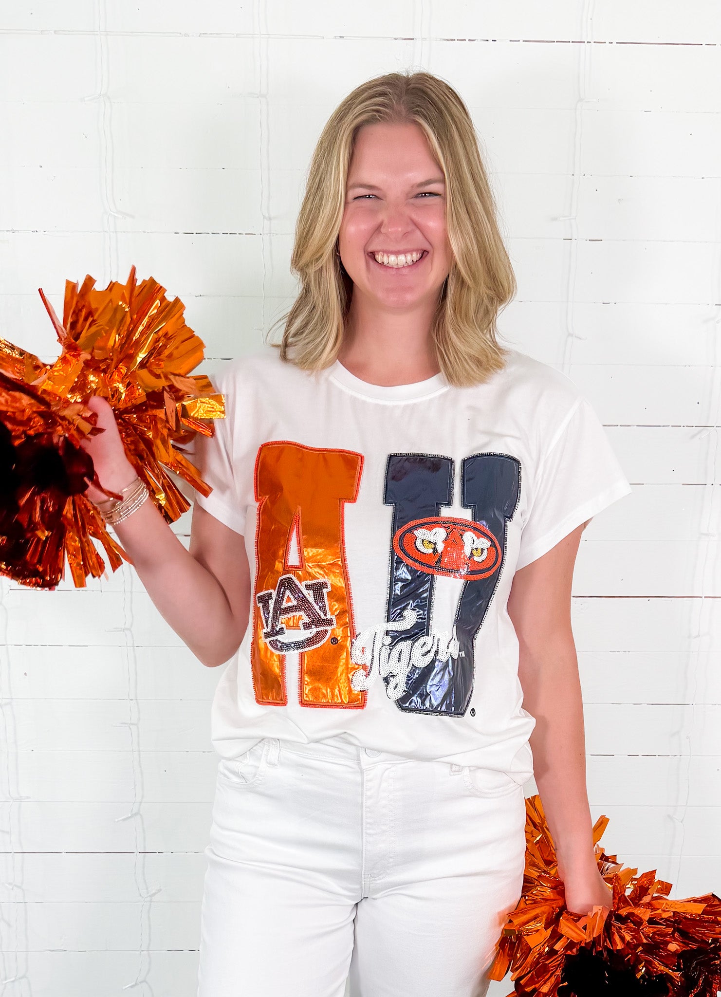 Queen of Sparkles Auburn Metallic Word + Icons Tee